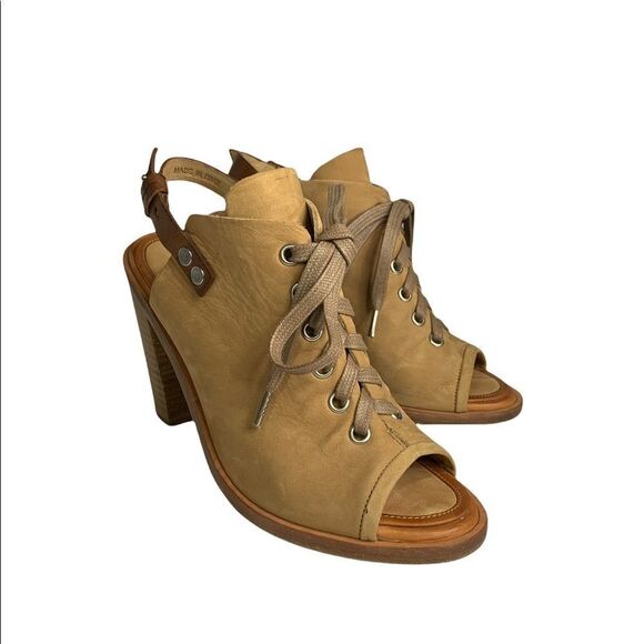 🚨 Rag & Bone Trafford Nubuck Slingback Lace up Peeptoe Booties - Picture 1 of 13
